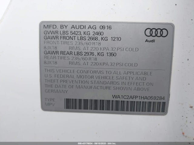 2017 AUDI Q5 WA1C2AFP1HA059284 Photo 8