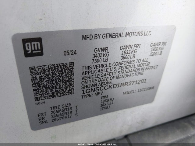Chevrolet l84 2024 1GNSCCKD1RR271201 Image 9