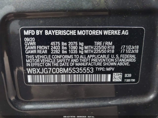 WBXJG7C08M5S35553 BMW X1