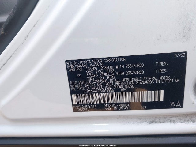 JTMAAAAA9PA019956 Toyota Bz4x Limited