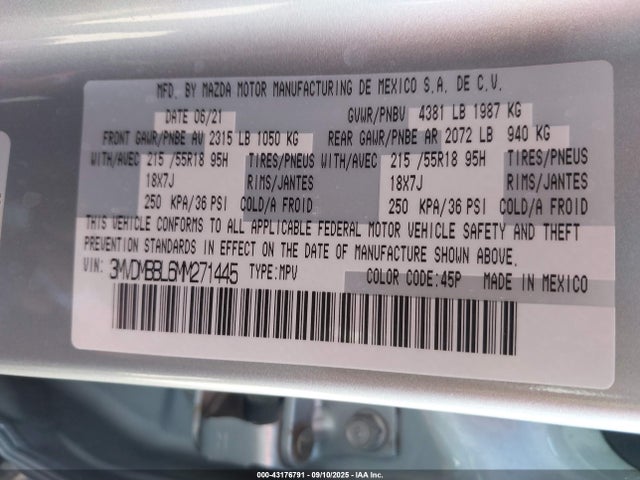 3MVDMBBL6MM271445 Mazda py