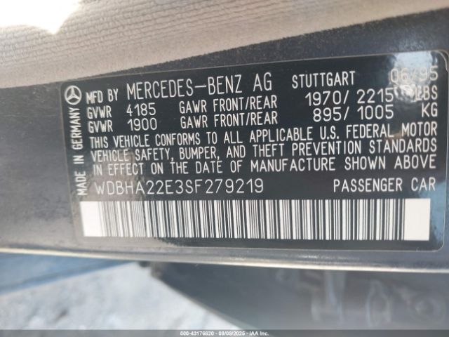 1995 MERCEDES-BENZ C WDBHA22E3SF279219 Photo 8