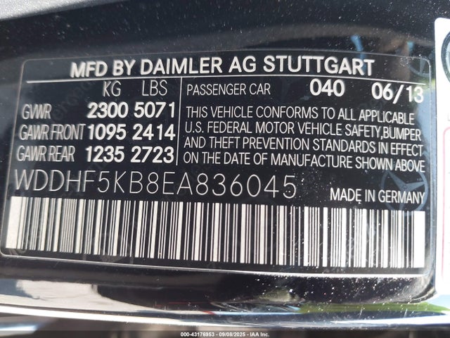 Mercedes-Benz E-Class 2014 WDDHF5KB8EA836045 Image 9
