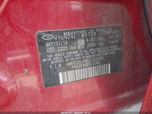 KMHD35LH8EU210090 Hyundai dohc gdi nu
