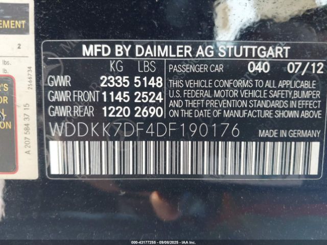 2013 MERCEDES-BENZ E 550 WDDKK7DF4DF190176 Photo 8