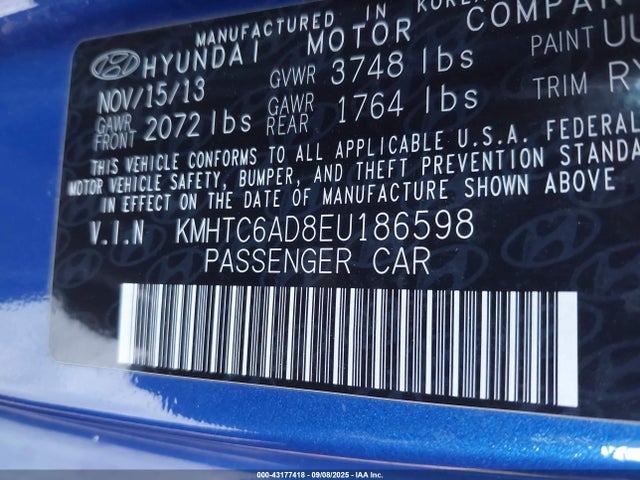 Hyundai dohc gdi gamma 2014 KMHTC6AD8EU186598 Image 9