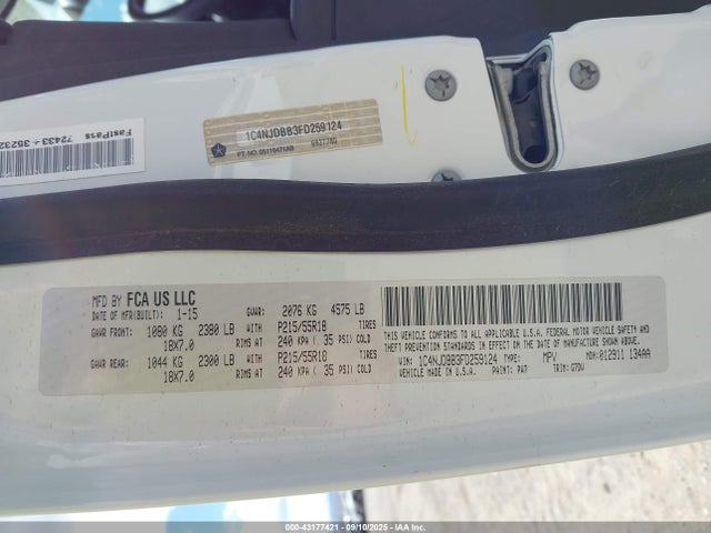 1C4NJDBB3FD259124 Jeep Compass