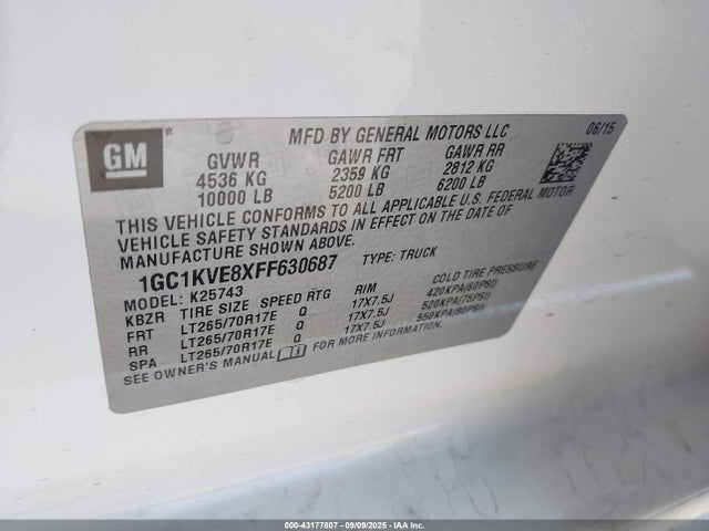 1GC1KVE8XFF630687 Chevrolet lml