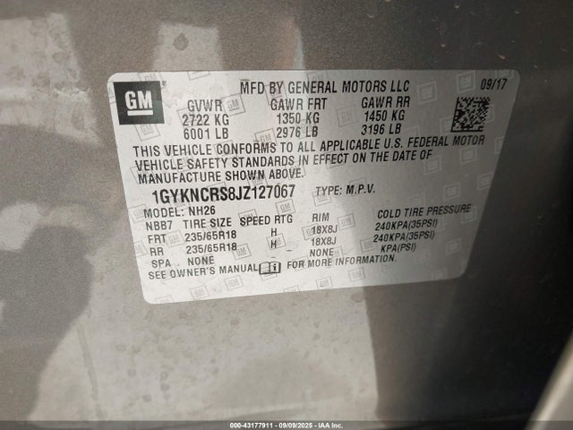 2018 CADILLAC XT5 1GYKNCRS8JZ127067 Photo 8