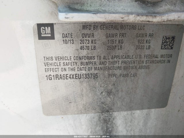 1G1RA6E4XEU133795 Chevrolet luu - ffv, e-flex, fam