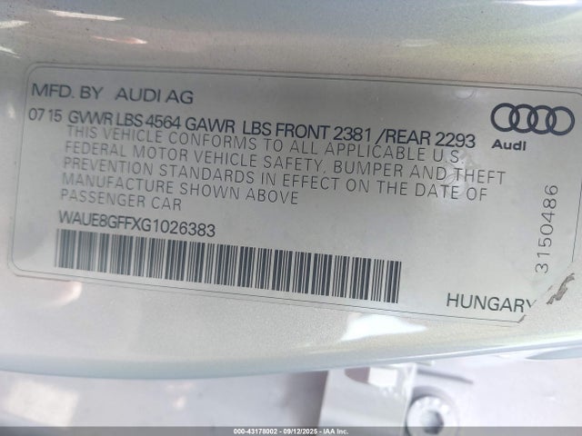 2016 AUDI A3 WAUE8GFFXG1026383 Photo 8