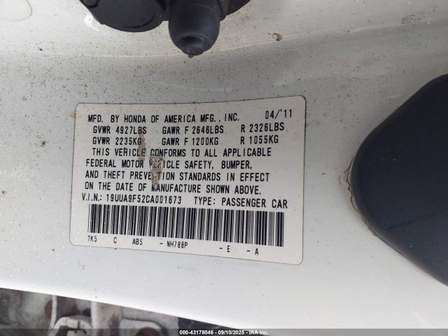 2012 ACURA TL 19UUA9F52CA001673 Photo 8