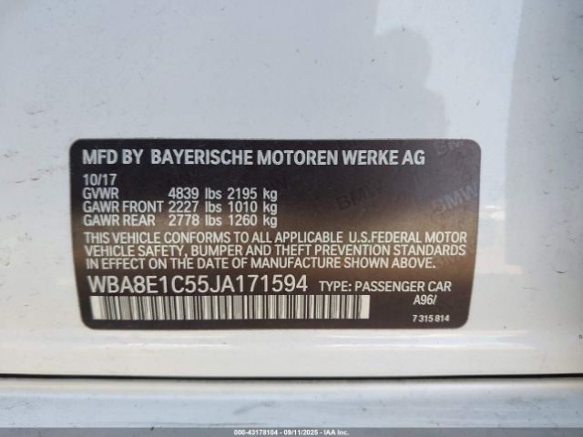 2018 BMW 330E WBA8E1C55JA171594 Photo 8