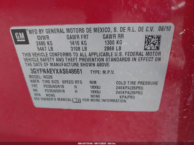 2010 CADILLAC SRX 3GYFNAEYXAS648661 Photo 8