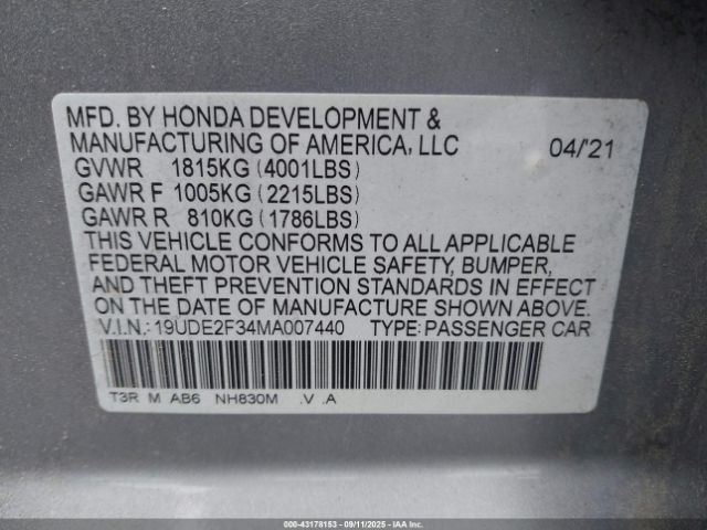 2021 ACURA ILX 19UDE2F34MA007440 Photo 8