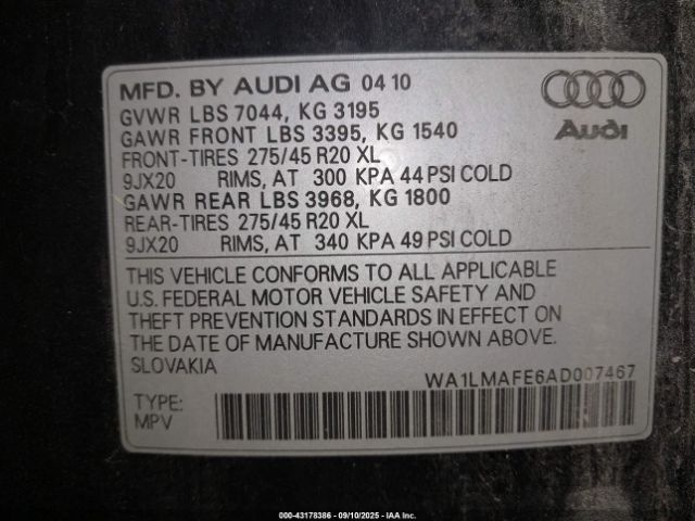 2010 AUDI Q7 WA1LMAFE6AD007467 Photo 8