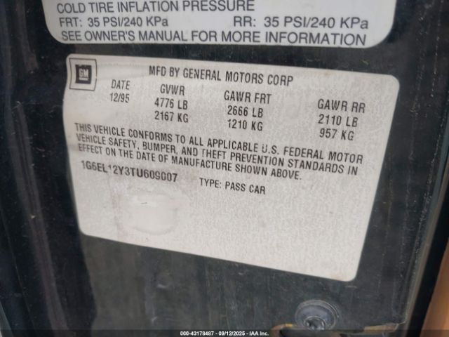 1996 CADILLAC ELDORADO 1G6EL12Y3TU609007 Photo 8