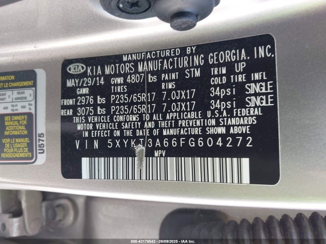 5XYKT3A66FG604272 KIA dohc t-gdi theta-ii