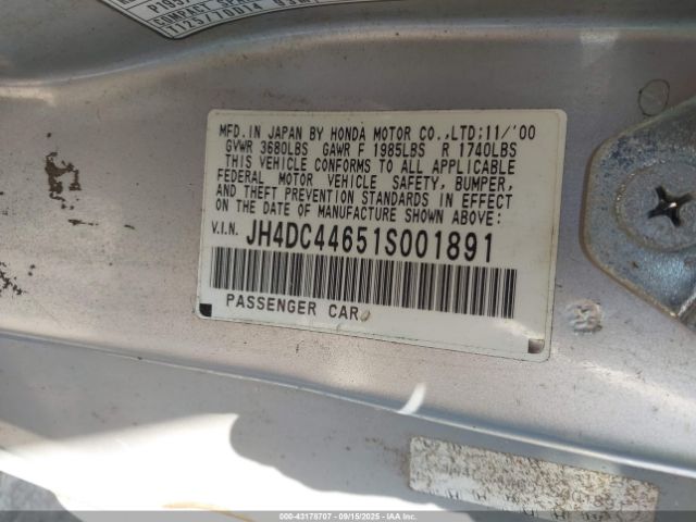 2001 ACURA INTEGRA JH4DC44651S001891 Photo 8