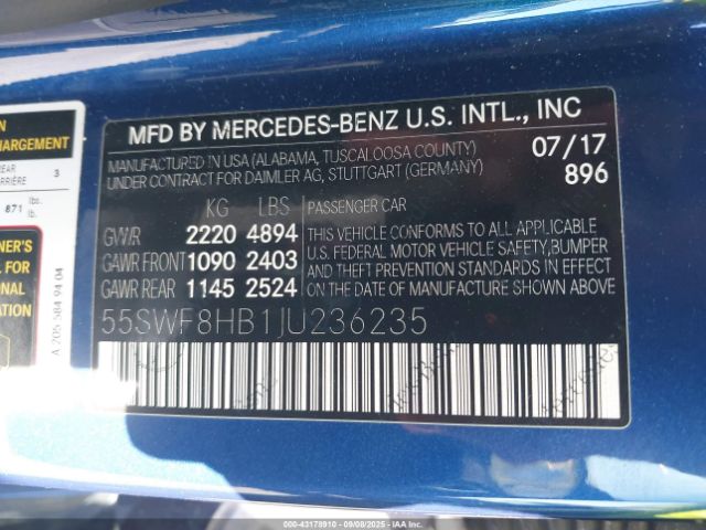 2018 MERCEDES-BENZ AMG C 63 55SWF8HB1JU236235 Photo 8