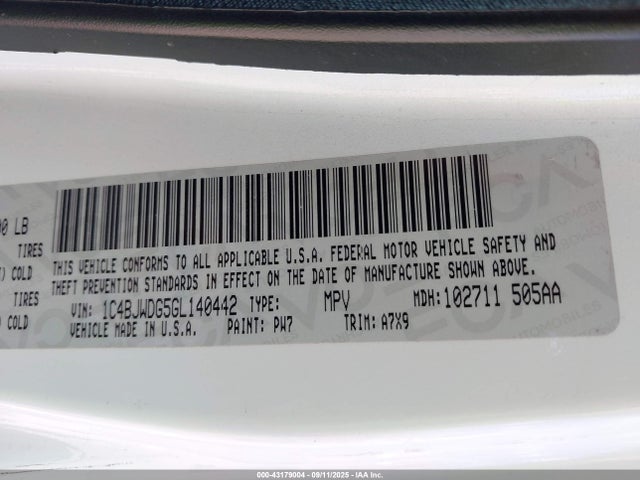 1C4BJWDG5GL140442 Jeep 2016