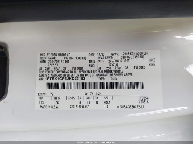 Ford 2.7l-4v 2018 1FTEX1CP6JKD23152 Image 9
