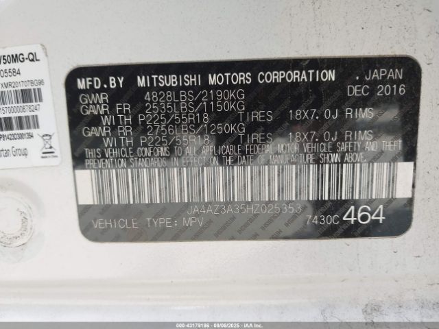 2017 MITSUBISHI OUTLANDER JA4AZ3A35HZ025353 Photo 8