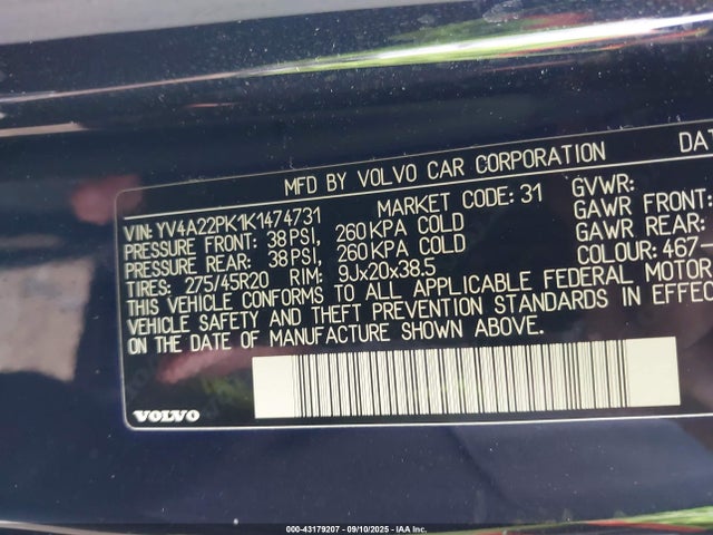 YV4A22PK1K1474731 Volvo b4204ts (hp)