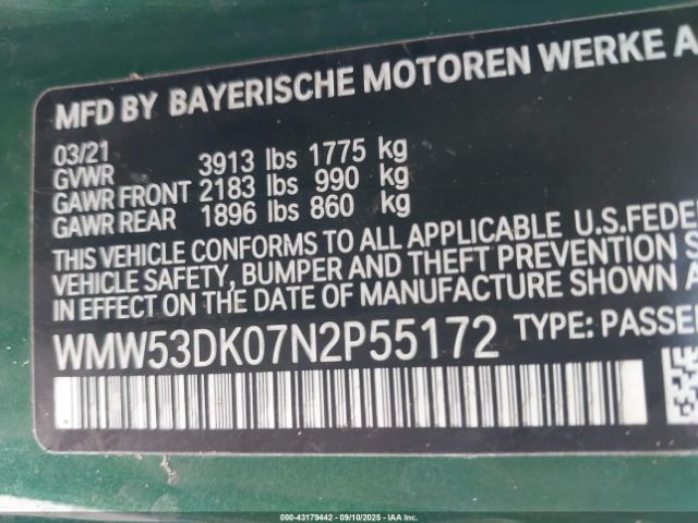 2022 MINI HARDTOP WMW53DK07N2P55172 Photo 8