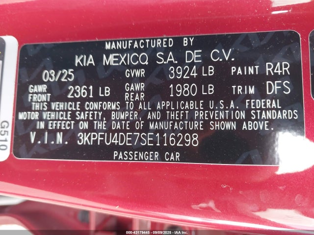 3KPFU4DE7SE116298 KIA 2025