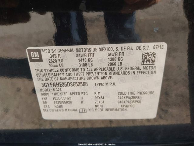 2013 CADILLAC SRX 3GYFNHE35DS652568 Photo 8