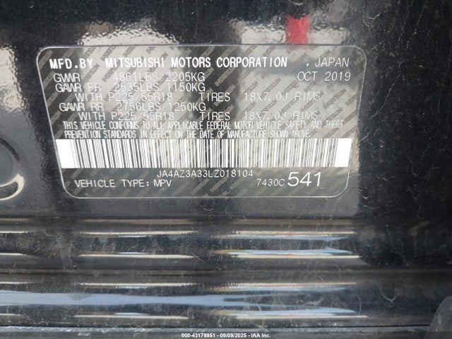 JA4AZ3A33LZ018104 Mitsubishi mivec
