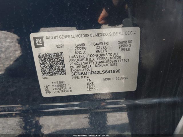 2020 CHEVROLET BLAZER 3GNKBHR42LS641890 Photo 8