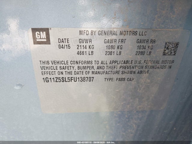 1G11Z5SL5FU138707 Chevrolet lkw