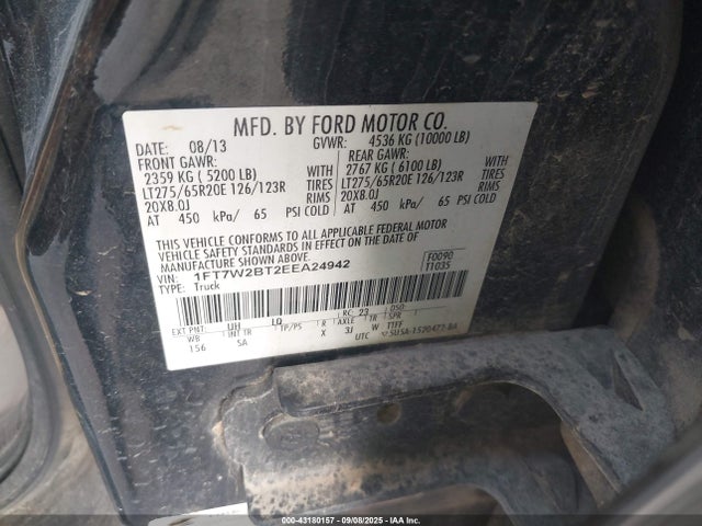 Ford F-250 2014 1FT7W2BT2EEA24942 Image 9