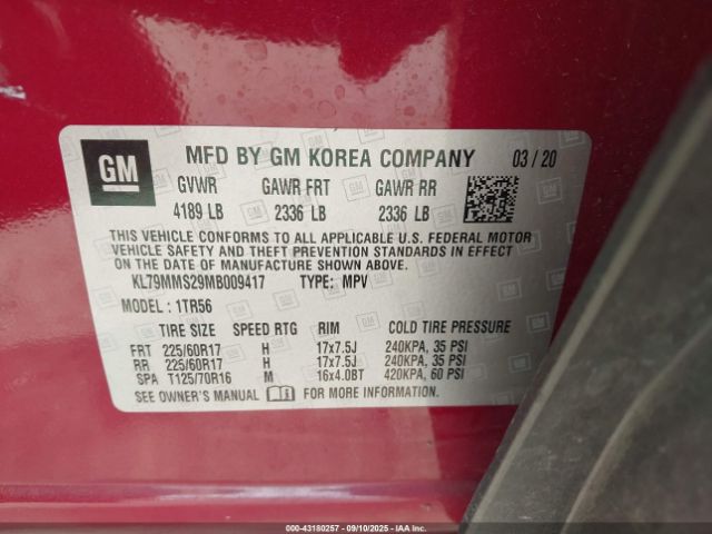 2021 CHEVROLET TRAILBLAZER KL79MMS29MB009417 Photo 8