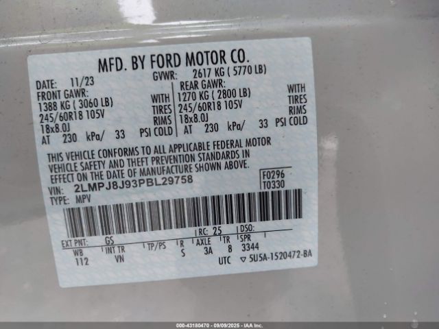 2023 LINCOLN NAUTILUS 2LMPJ8J93PBL29758 Photo 8