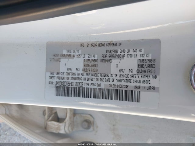 JM1DKDD75H0175253 Mazda pe