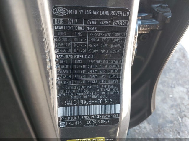 SALCT2BG6HH681913 Land Rover gtdi lev3 sulev30