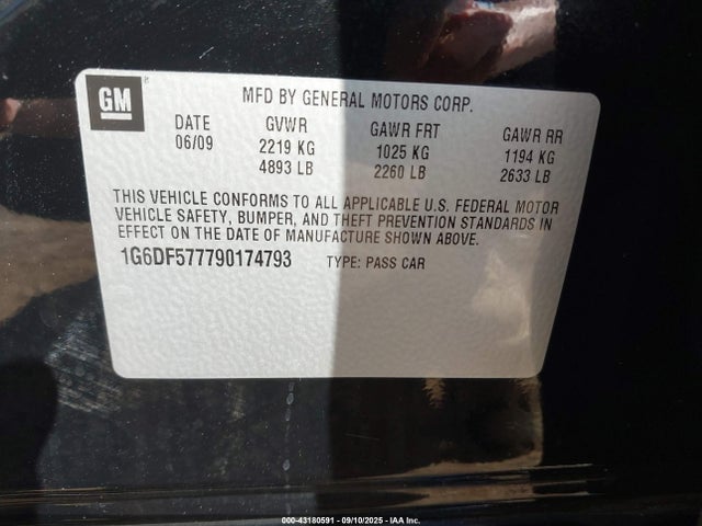 2009 CADILLAC CTS 1G6DF577790174793 Photo 8
