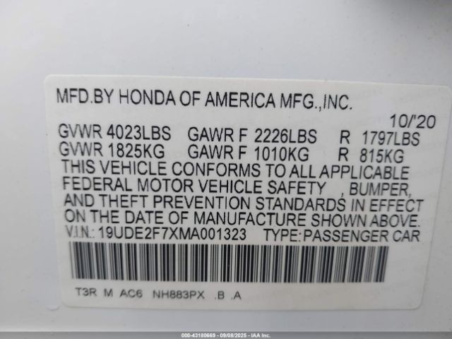 2021 ACURA ILX 19UDE2F7XMA001323 Photo 8