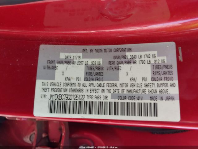 2016 MAZDA CX-3 JM1DKBC79G0125122 Photo 8