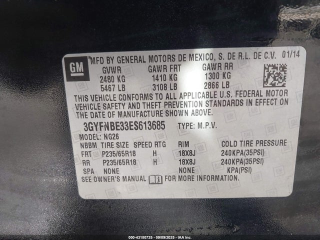 2014 CADILLAC SRX 3GYFNBE33ES613685 Photo 8