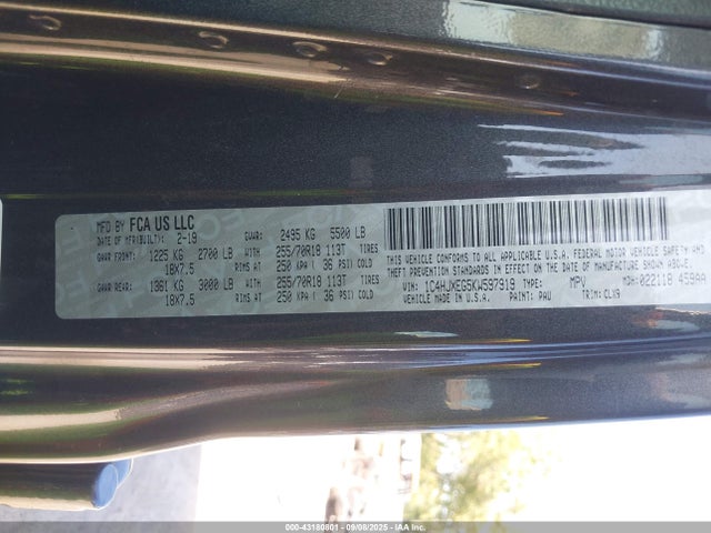 2019 JEEP WRANGLER UNLIMITED 1C4HJXEG5KW597919 Photo 8