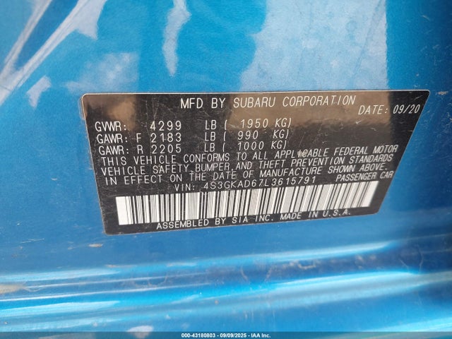 4S3GKAD67L3615791 Subaru Impreza