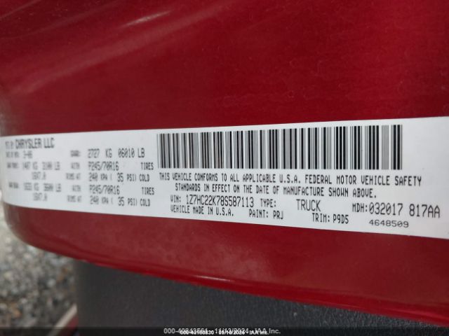 2008 MITSUBISHI RAIDER 1Z7HC22K78S587113 Photo 8