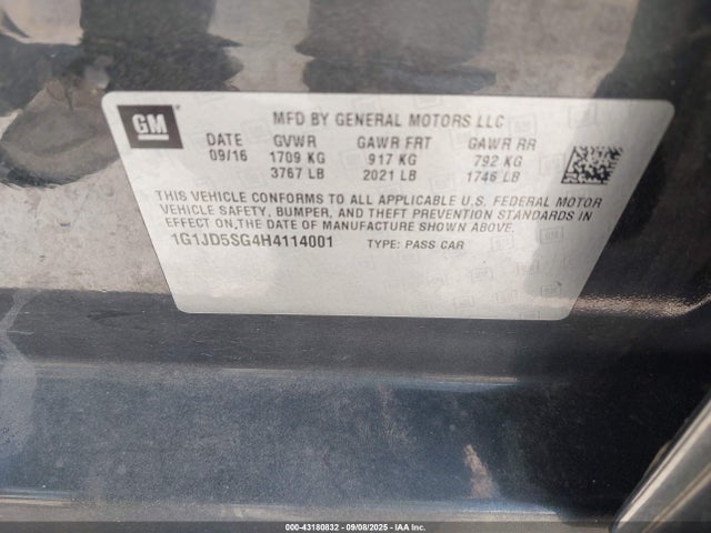 1G1JD5SG4H4114001 Chevrolet lwe - mfi, vvt: variable valve timing