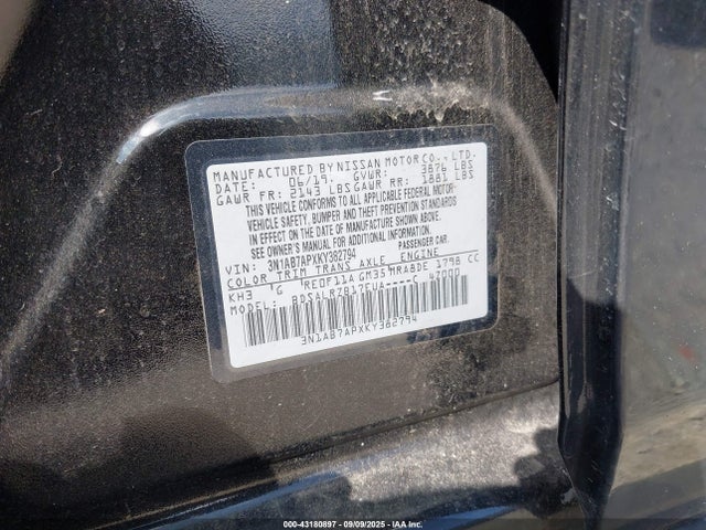 3N1AB7APXKY382794 Nissan 2019