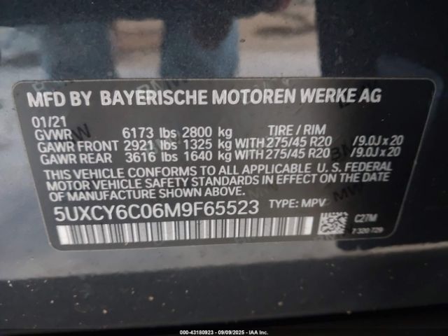 2021 BMW X6 5UXCY6C06M9F65523 Photo 8
