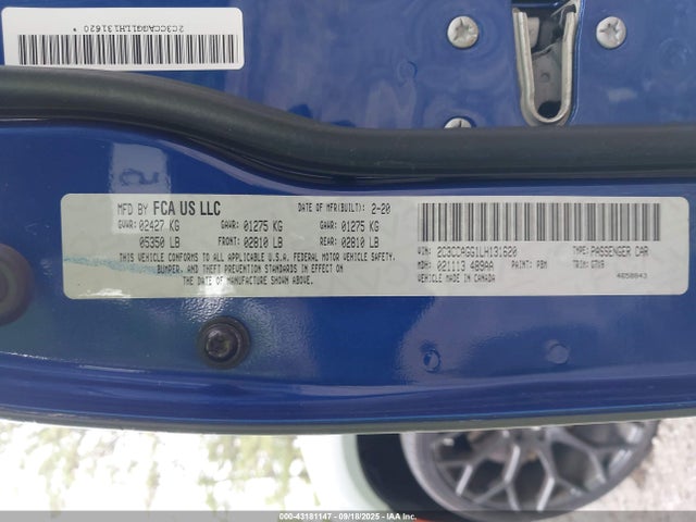 Продажа на аукционе авто 2020 Chrysler 300 300s Awd, vin: 2C3CCAGG1LH131620, номер лота: 43181147